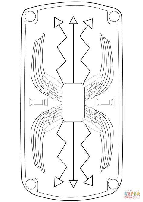 Gambar Roman Shield Coloring Page Free Printable Pages Click Book di ...