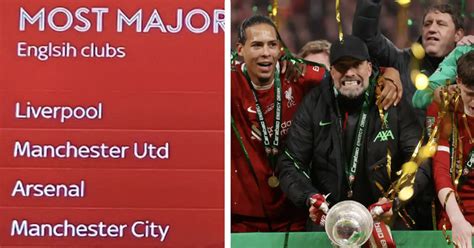 What's the gap between Liverpool and Man United in major trophies won ...