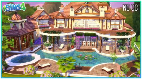 Sims 4 Speed Build Italian Dream Mansion No Cc Kate Emerald Youtube