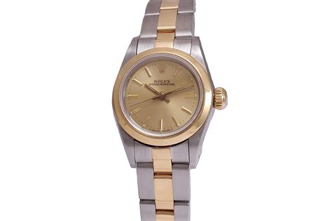 Rolex Kt Gold And Steel Ref Lady Oyster Perpetual Wrist Watch