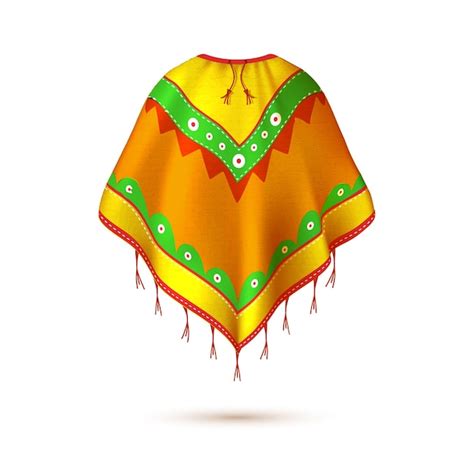 Ilustración aislada realista poncho mexicano Vector Premium