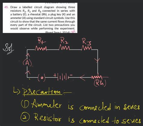 45 Draw A Labelled Circuit Diagram Showing Three Resistors R1 R2 And R