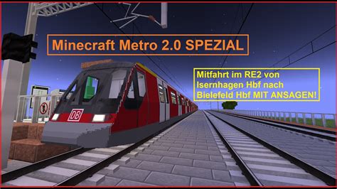 Minecraft Metro Mitfahrt Im Re Mit Ansagen Von Isernhagen Hbf