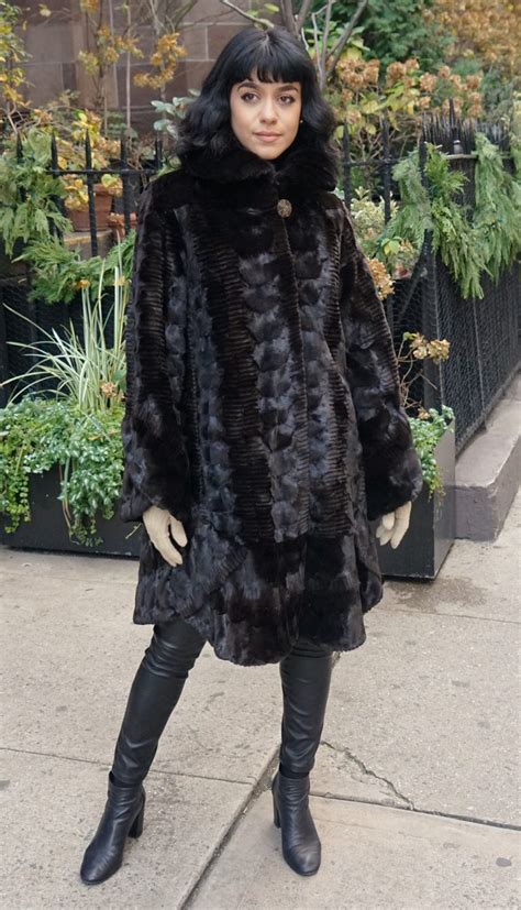 Mahogany Sheared Mink Fur Sculptured Stroller Marc Kaufman Furs