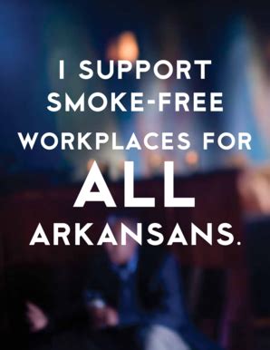 Fillable Online Healthy Arkansas I SUPPORT SMOKEFREE WORKPLACES FOR ALL