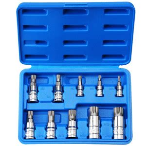 Sukudon 10pcs Spline Set M4 M18 Spline Bit Socket Set Triple Square