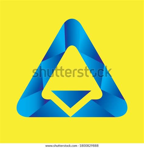 Triangle Logo Illustration On Yellow Background Stock Vector Royalty