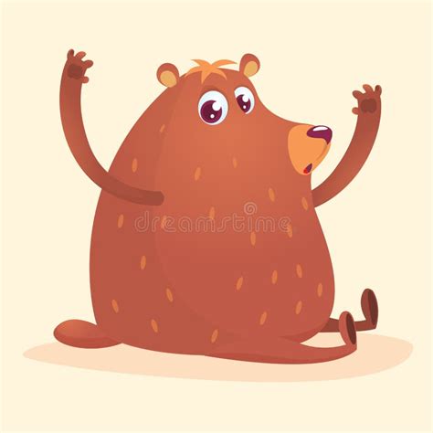 Cartoon Brown Bear Saying `sup` Vector Illustration Stock Vector