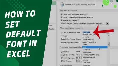 How To Set Default Font In Excel A Comprehensive Guide Earn And Excel