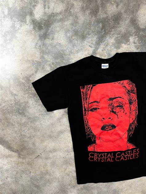 Vintage Crystal Castles Madonna Tour Tee Black Red Sz Large Grailed