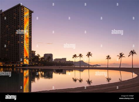 Rainbow Tower At Hilton Hawaiian Village Hotel At Dawn Waikiki Oahu