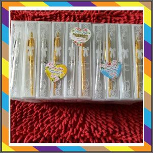 Jual Cbmart Souvenir Pernikahan Pulpen Emas Perak Kemasan Mika Bonus