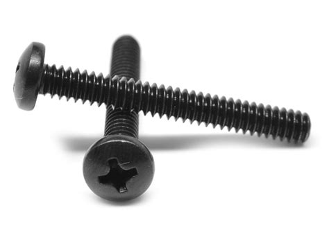 8 32 X 12 Coarse Thread Machine Screw Phillips Pan Head Low Carbon Steel Black Oxide Asmc