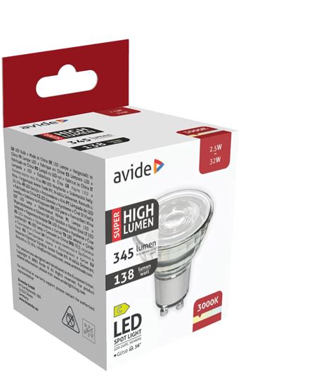 Avide LED Spot Alu Plastic 2 5W GU10 WW 3000K Super High Lumen El Shop Gr