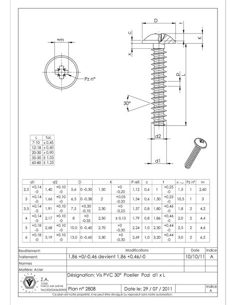 Vis PVC Poelier tête ronde large TRL Pozi N2 4X12 Acier zingué