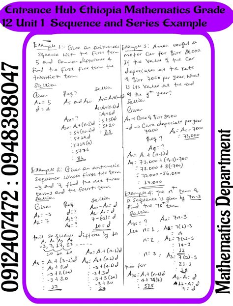 Sequence and series Example – Telegraph