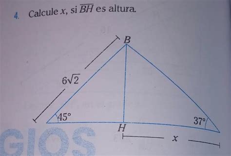 Calcule X Si Bh Es Altura Brainly Lat