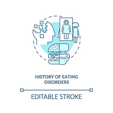 History Of Eating Disorders Blue Concept Icon 2146097 Vector Art At