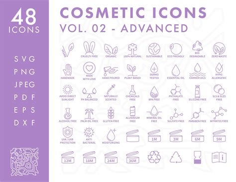 Cosmetics Packaging Symbols Vol 02 Intermediate Line Icons Pack Svg