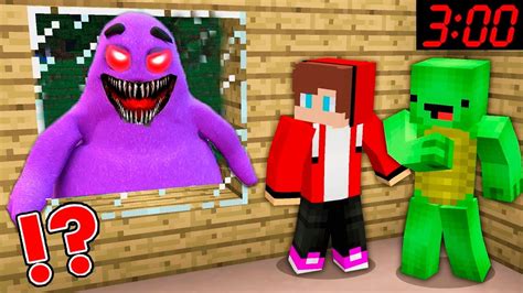 How Jj And Mikey Found Scary Grimace Shake At Night In Minecraft