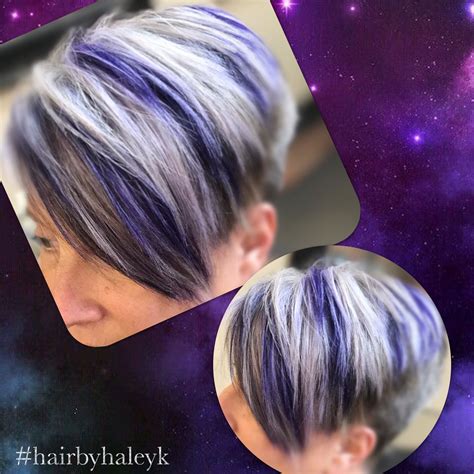 Pixie hair purple hair purple streaks | Purple highlights blonde hair ...