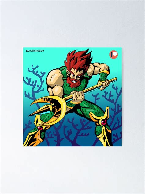 "Poseidon Pixel Art" Poster by elkingrueso | Redbubble