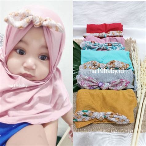 Jual Jilbab Baby Hijab Bayi Pita Kelinci Tali KERUDUNG ANAK