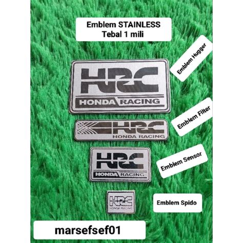 Jual Emblem Plat STAINLESS HRC PNP Hugger Airblade Cover Filter Cover