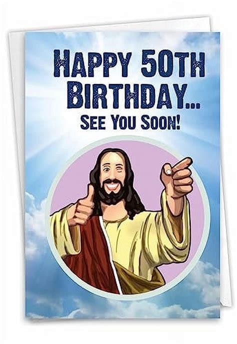 NobleWorks Funny 50th Birthday Greeting Card Joking God Humor