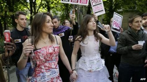 Same Sex Marriage French Parliament Approves New Law BBC News
