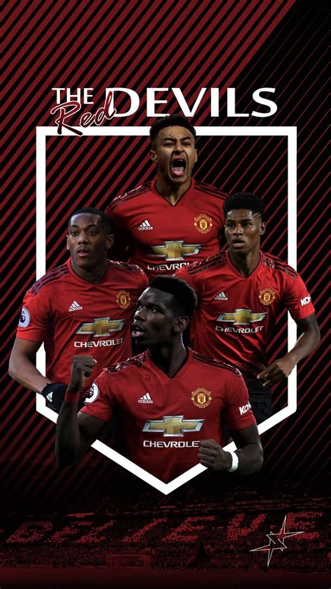 Red Devils Man Utd Phone Wallpaper Rashford Pogba Martial Lingaard