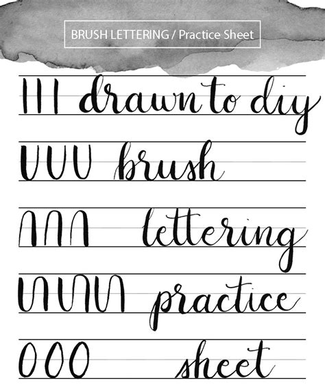 Brush Lettering Practice Sheet — Drawn To Diy