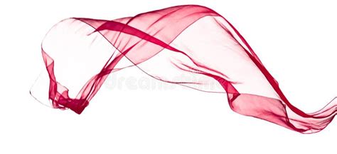 Red Scarf In The Wind Isolated On White Stock Image Image Of Cloth