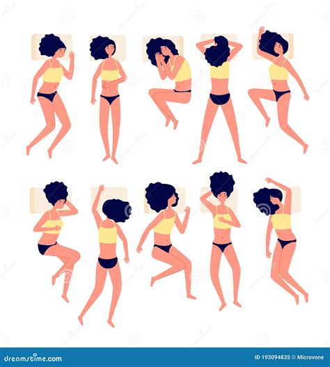 Sleep Poses. Woman Sleeping, Relax Hugging Pillow. Girl Positions On