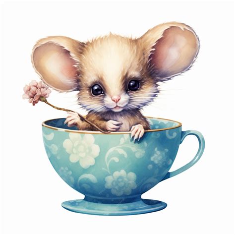 Premium Ai Image There Is A Small Mouse Sitting In A Tea Cup With A