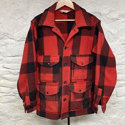 Vintage Woolrich Mackinaw Buffalo Plaid Wool Hunting Coat Classic Size