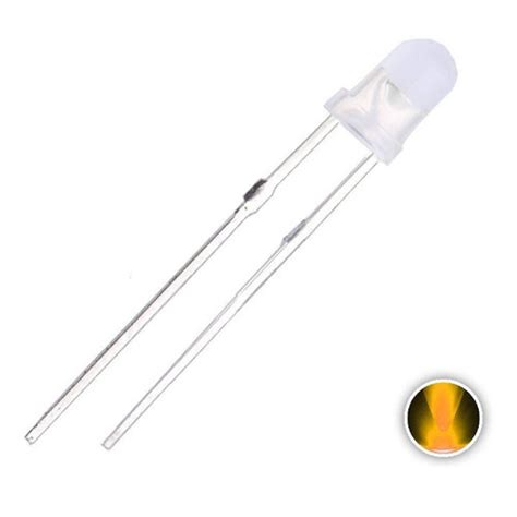 100 Unidades Led 3mm Amarelo Difuso Leitoso K1692 Shopee Brasil