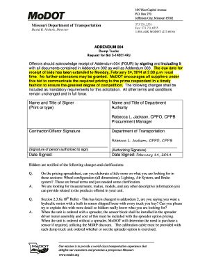 Fillable Online Modot 3 140214RJ Addendum 004 Missouri Department Of