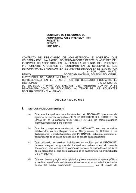 Introducir 65 Imagen Modelo De Contrato De Fideicomiso Inmobiliario