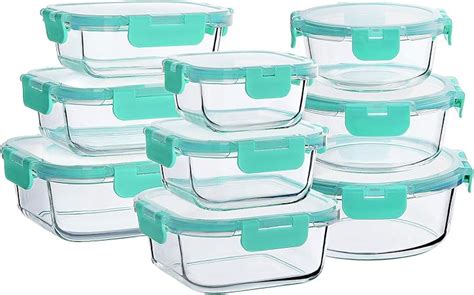 Bayco Glass Food Storage Containers with Lids, [18 Piece] Glass Meal ...