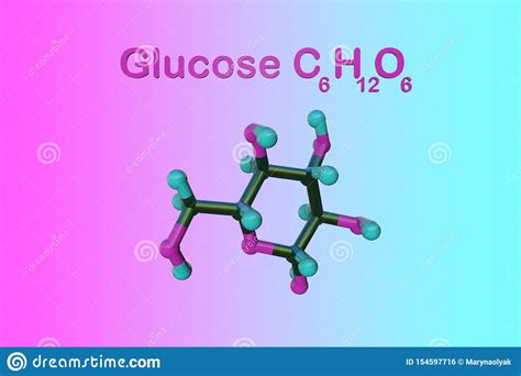 De Structurele Chemische Formule En Het Moleculaire Model Van Glucose