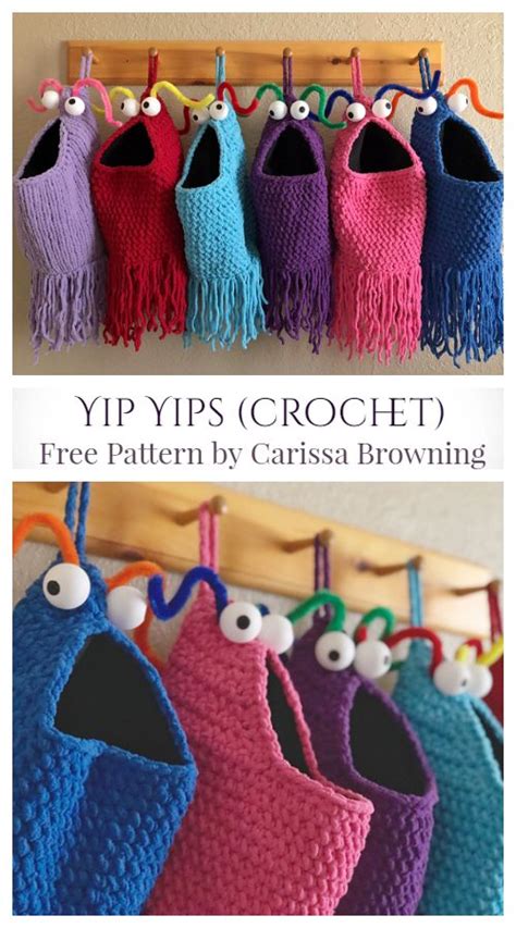 Knit Crochet Alien Yip Yips Hanging Basket Free Patterns Crochet