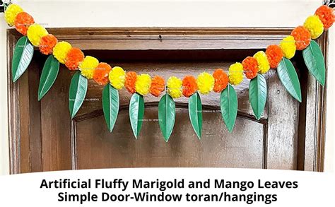 Buy Sphinx Artificial Marigold Andmango Leaves Simple Door Window Toran Door Hangings Festive