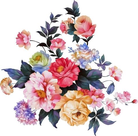 Big Flowers Floral Flowers Floral Wreath Botanical Collage Flower