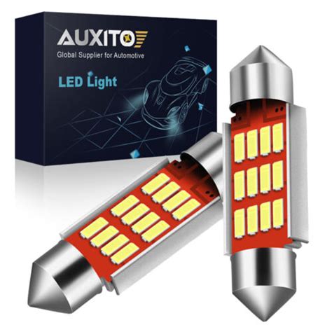 AUXITO 6000K White 6418 6411 36MM LED License Plate Tag Light Bulbs For