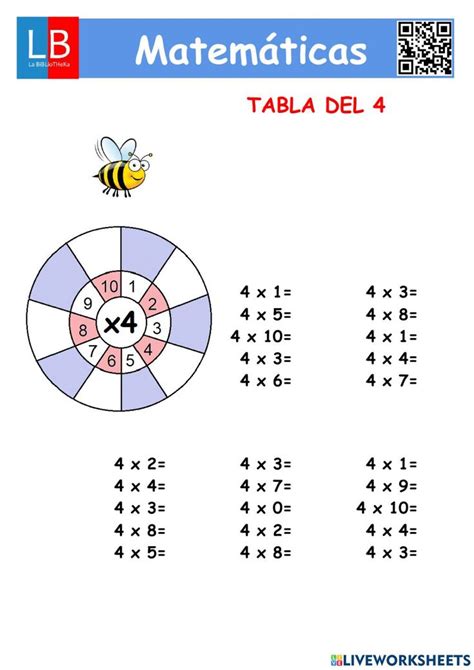 Ejercicio Interactivo De Tabla De Multiplicar Del 4 Tablas De Multiplicar Ejercicios Tablas