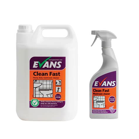 Evans Vanodine Clean Fast Anti Bacterial Washroom Cleaner Limescale Remover