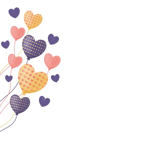 Floating Balloons Clipart Transparent Background Heart Floating