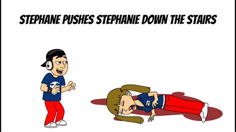 Stephane Pushes Stephanie Down The Stairs - YouTube