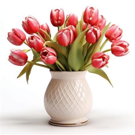 Premium AI Image | 3d tulip bouquet in crystal vase